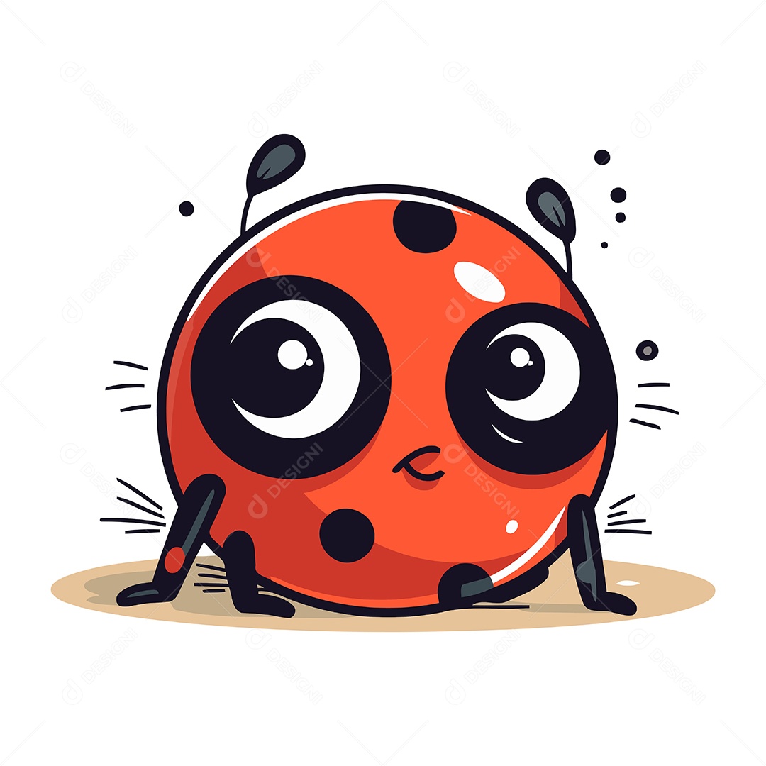 Joaninha de Desenho Animado Ilustração Vetor EPS