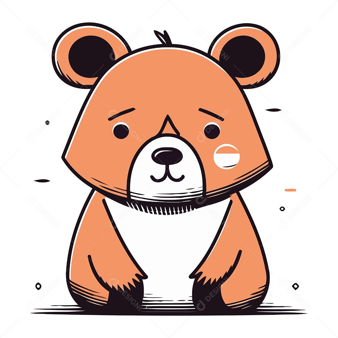 Urso Fofo de Desenho Animado Ilustração Vetor EPS