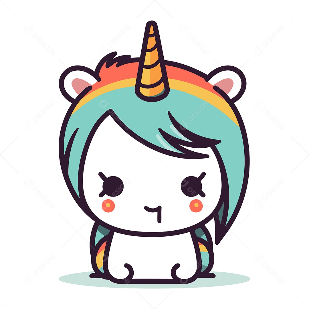 Unicórnio de Desenho Animado Ilustração Vetor EPS