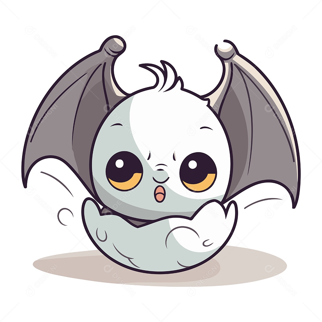 Filhote de Morcego Desenho Animado Ilustração Vetor EPS