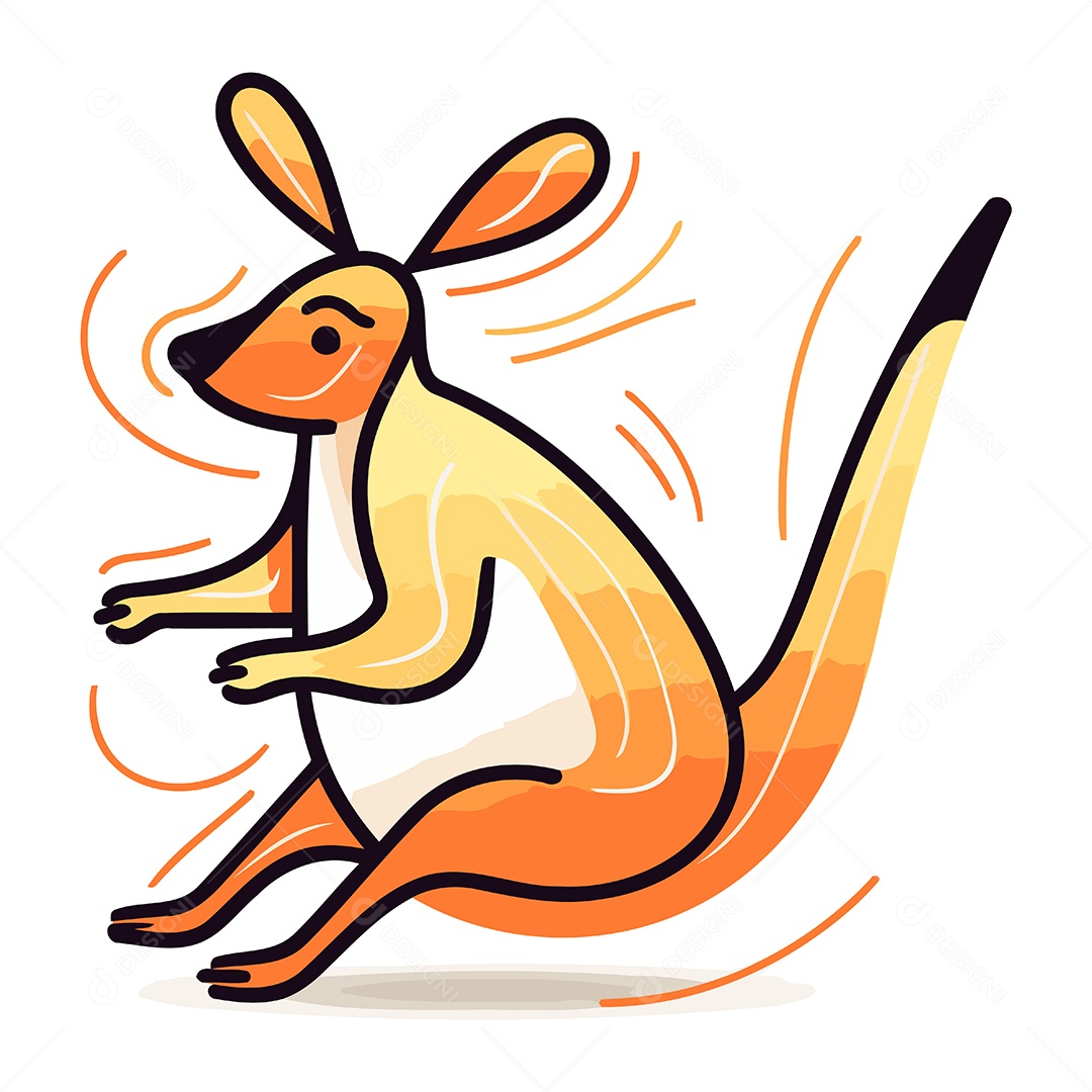 Canguru de Desenho Animado Ilustração Vetor EPS