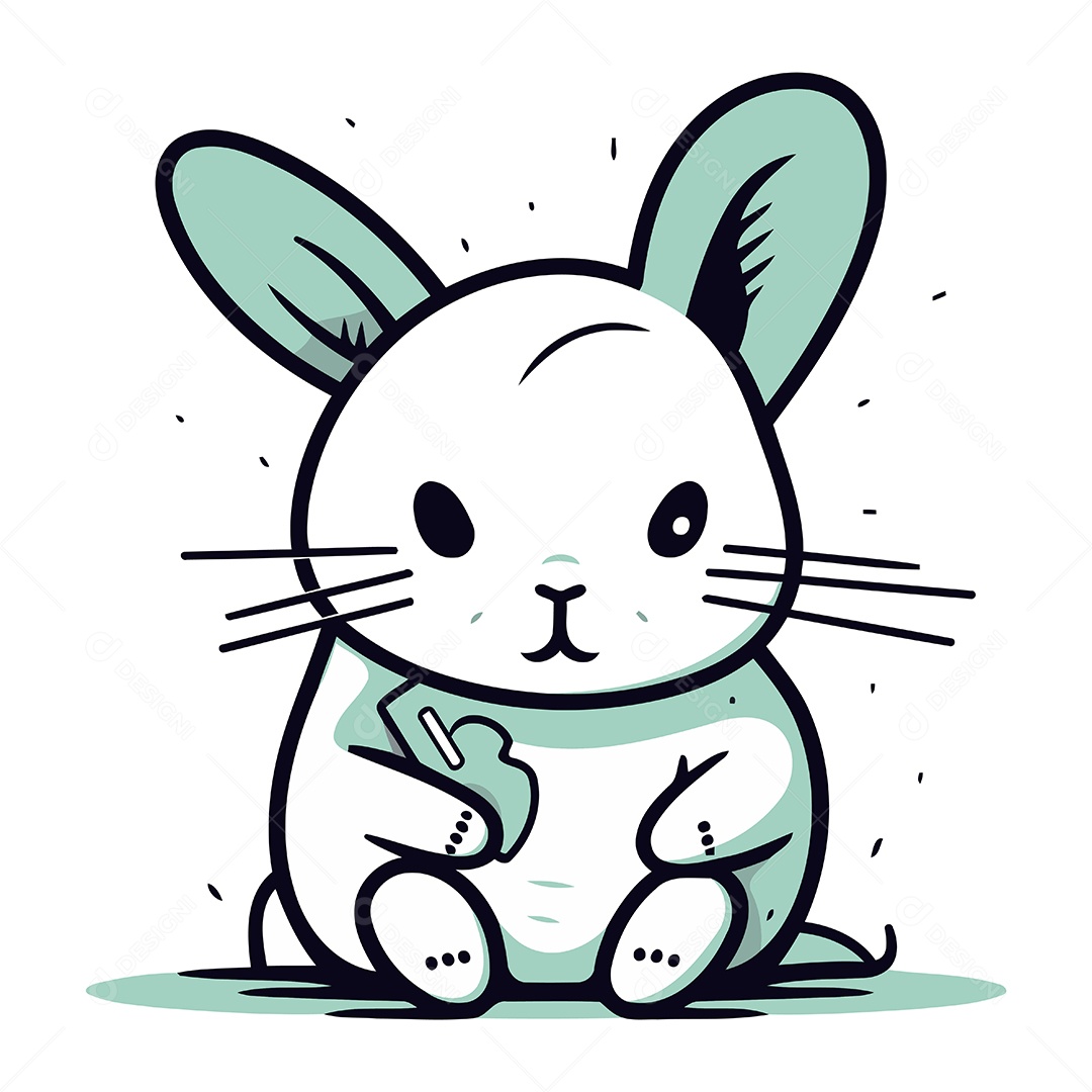 Coelhinho de Desenho Animado Ilustração Vetor EPS