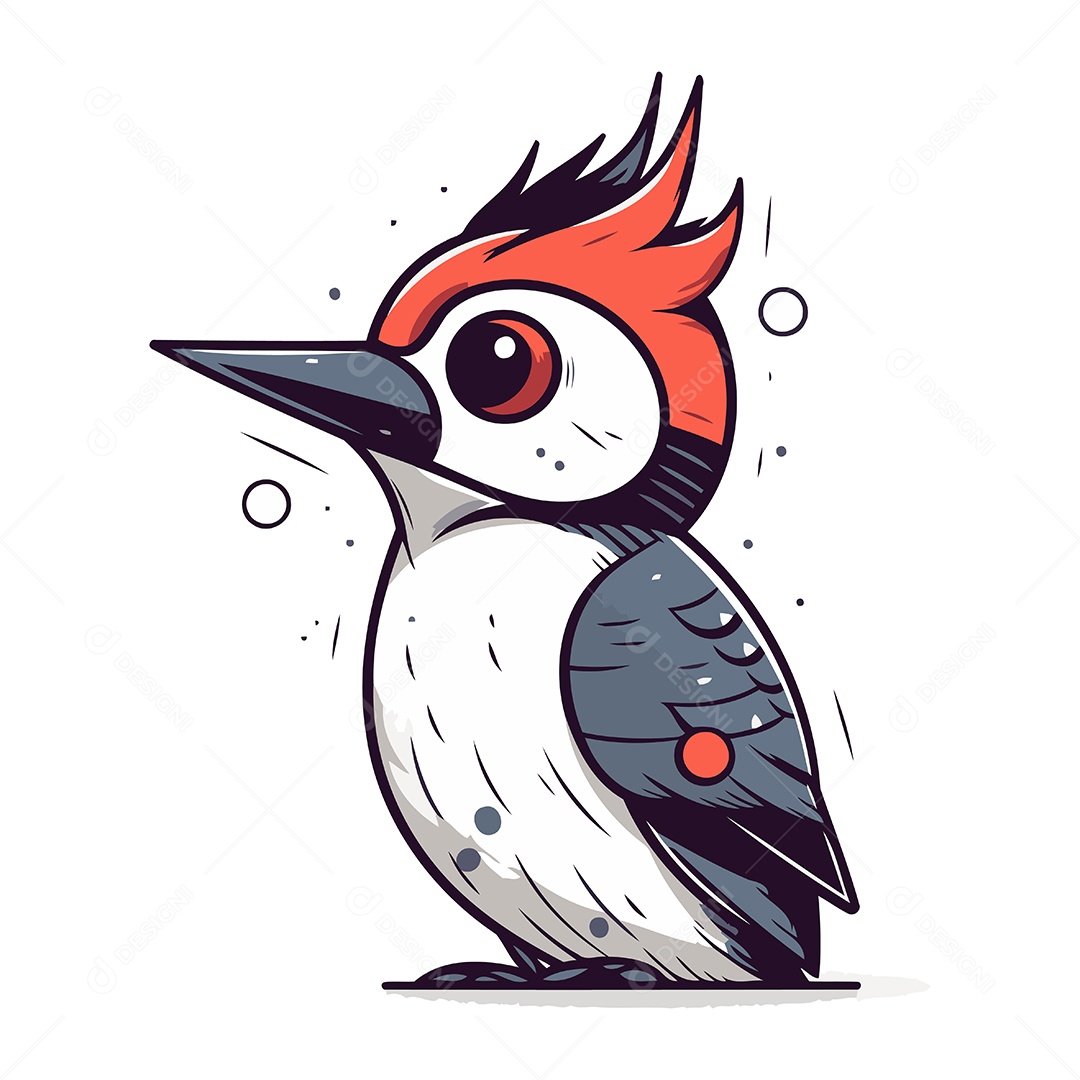 Pica Pau de Desenho Animado Ilustração Vetor EPS