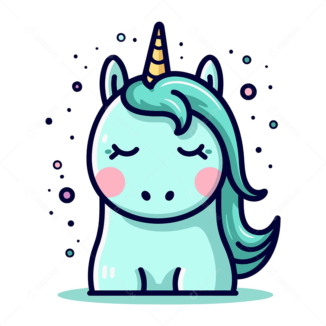 Unicórnio de Desenho Animado Ilustração Vetor EPS