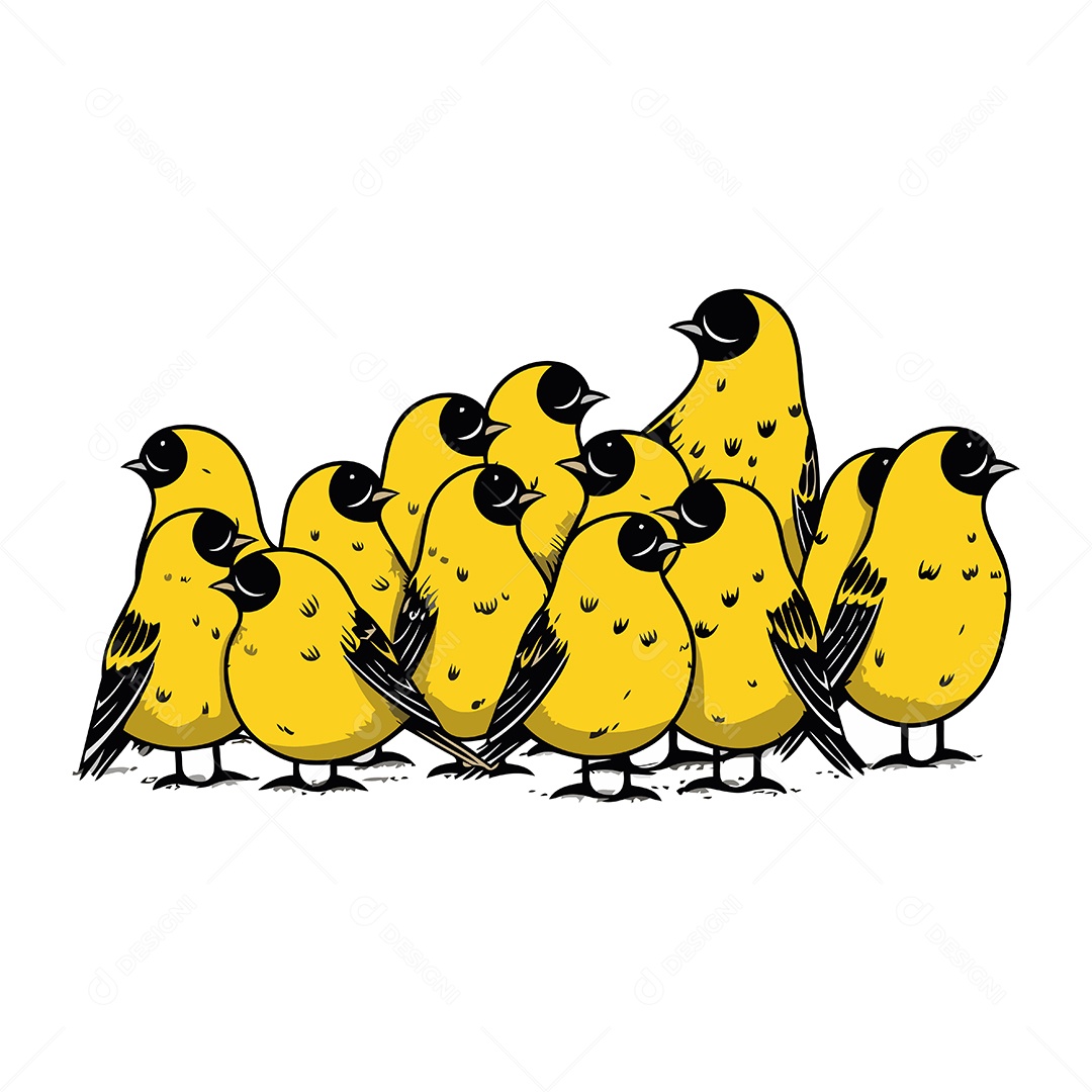 Pássaros de Desenho Animado Ilustração Vetor EPS