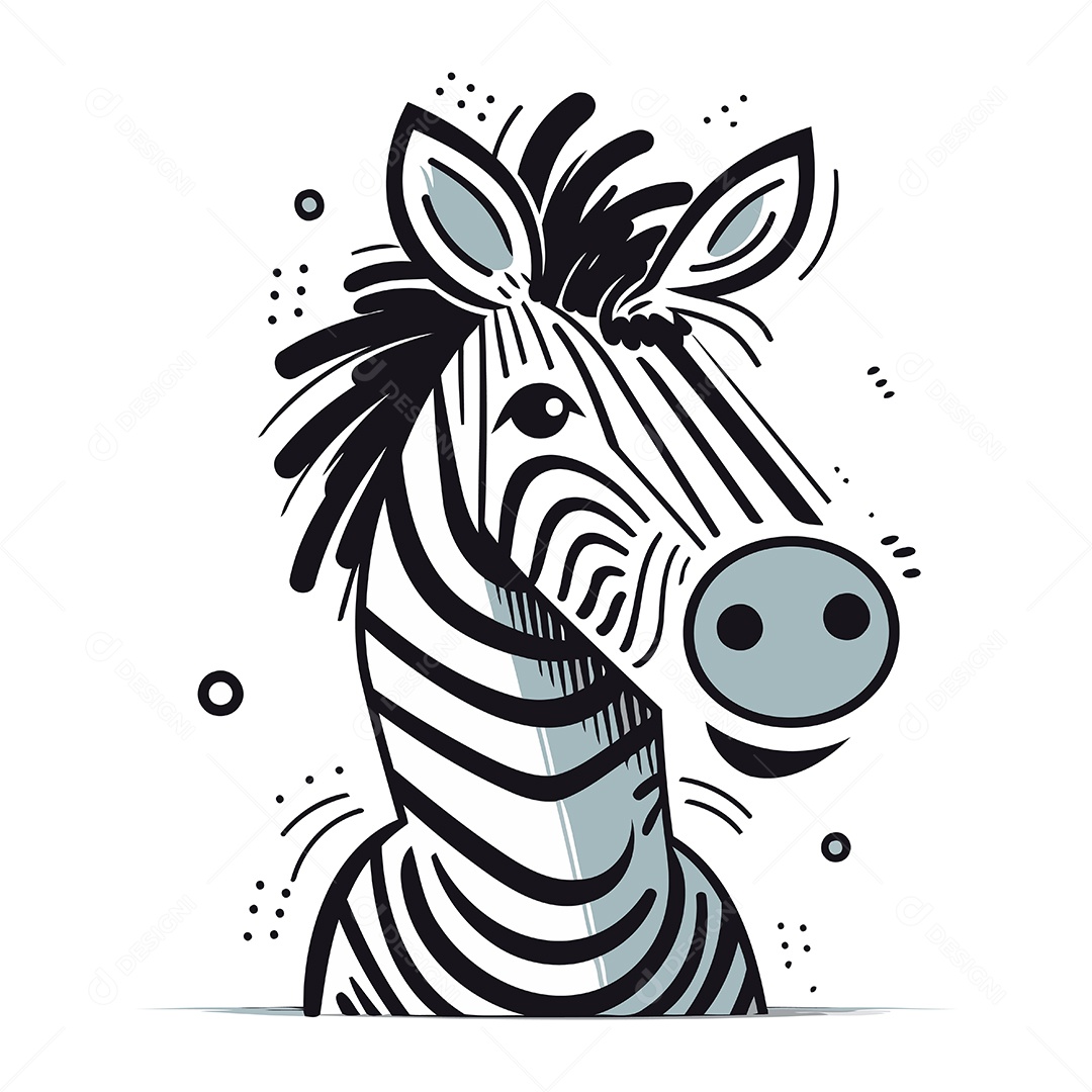 Zebra de Desenho Animado Ilustração Vetor EPS