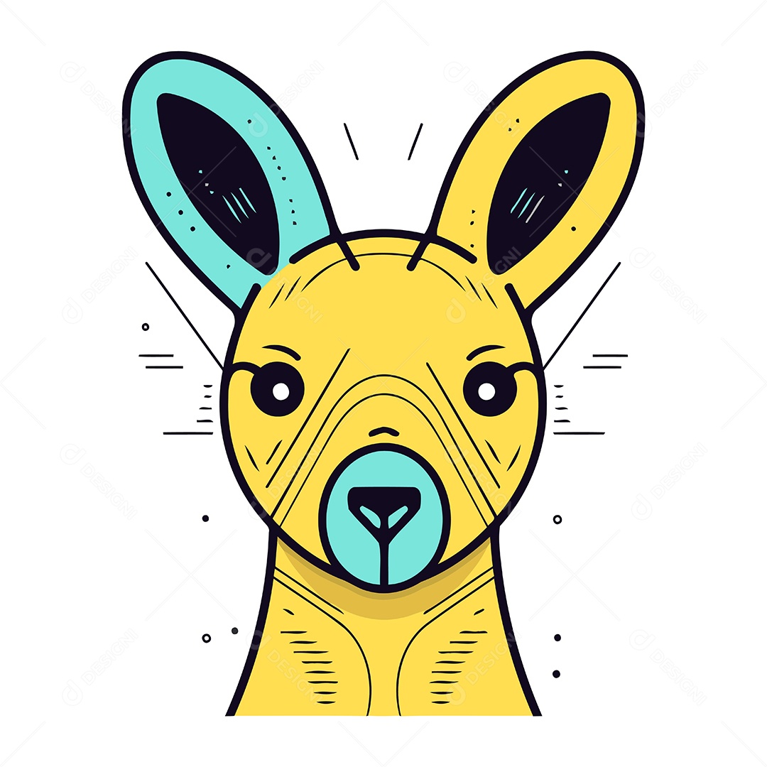 Canguru de Desenho Animado Ilustração Vetor EPS