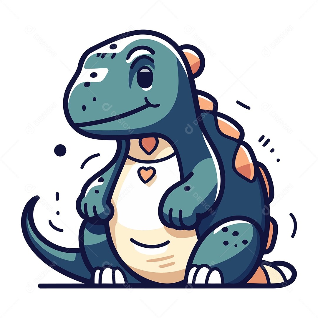 Dinossauro de Desenho Animado Ilustração Vetor EPS