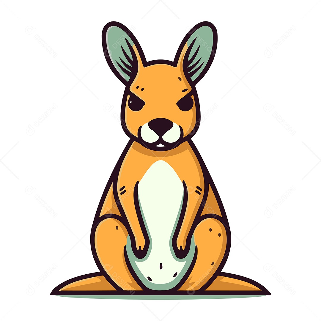 Canguru de Desenho Animado Ilustração Vetor EPS