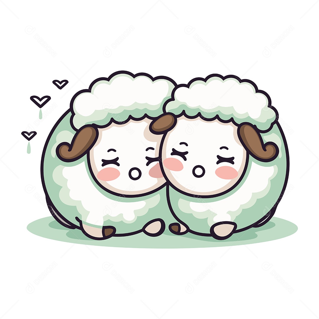 Ovelhas de Desenho Animado Ilustração Vetor EPS