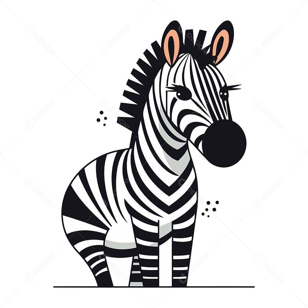 Zebra de Desenho Animado Ilustração Vetor EPS