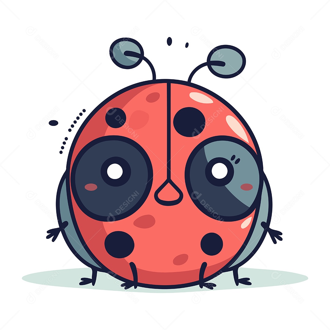 Joaninha de Desenho Animado Ilustração Vetor EPS