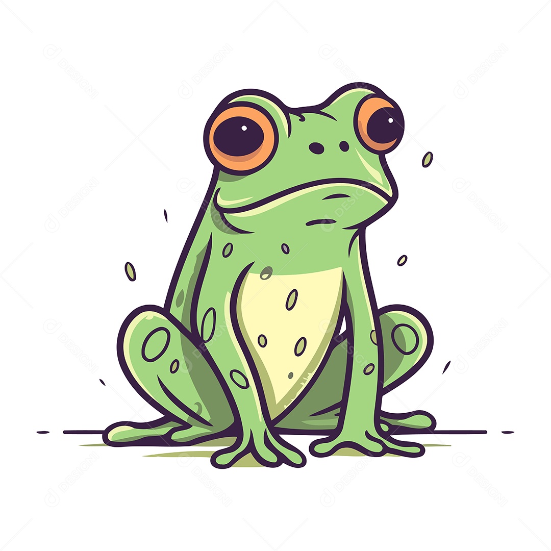 Sapo de Desenho Animado Ilustração Vetor EPS