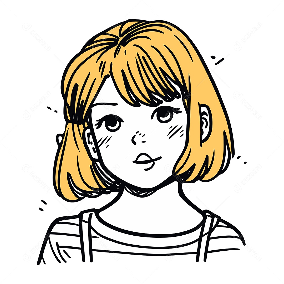 Mulher de Desenho Animado Ilustração Vetor EPS