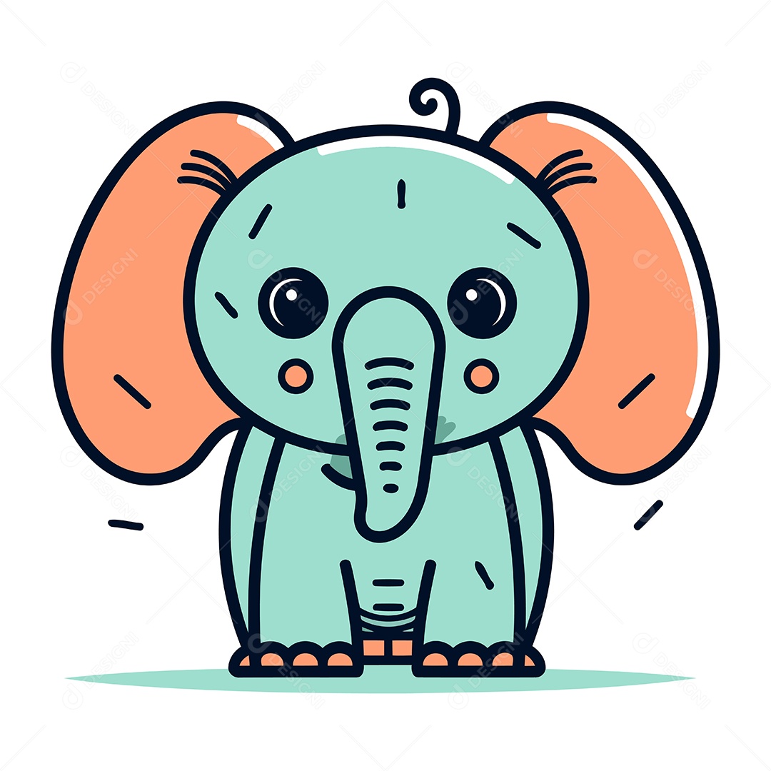 Elefante de Desenho Animado Ilustração Vetor EPS