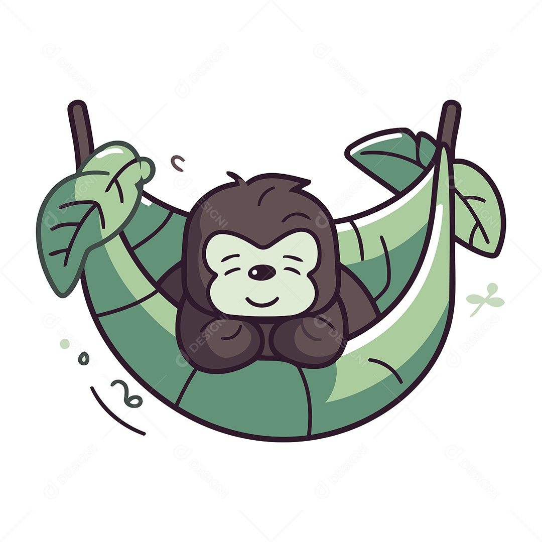 Macaco de Desenho Animado Ilustração Vetor EPS