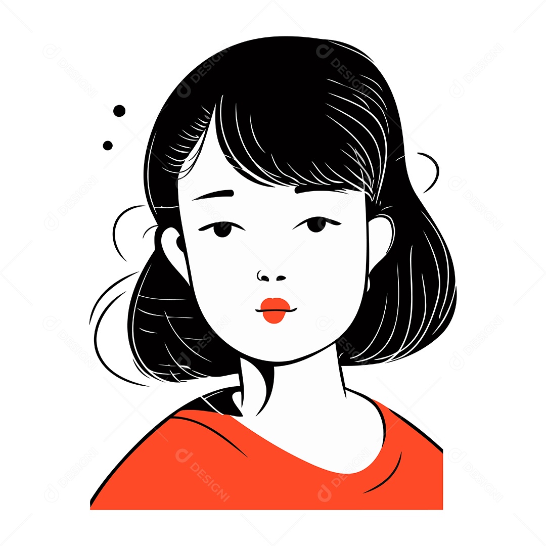 Mulher de Desenho Animado Ilustração Vetor EPS