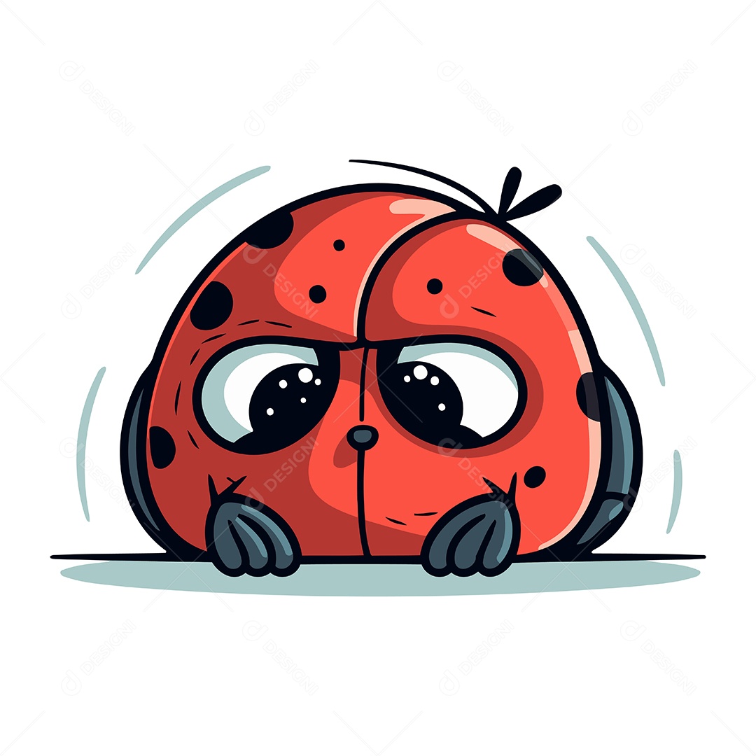 Joaninha de Desenho Animado Ilustração Vetor EPS