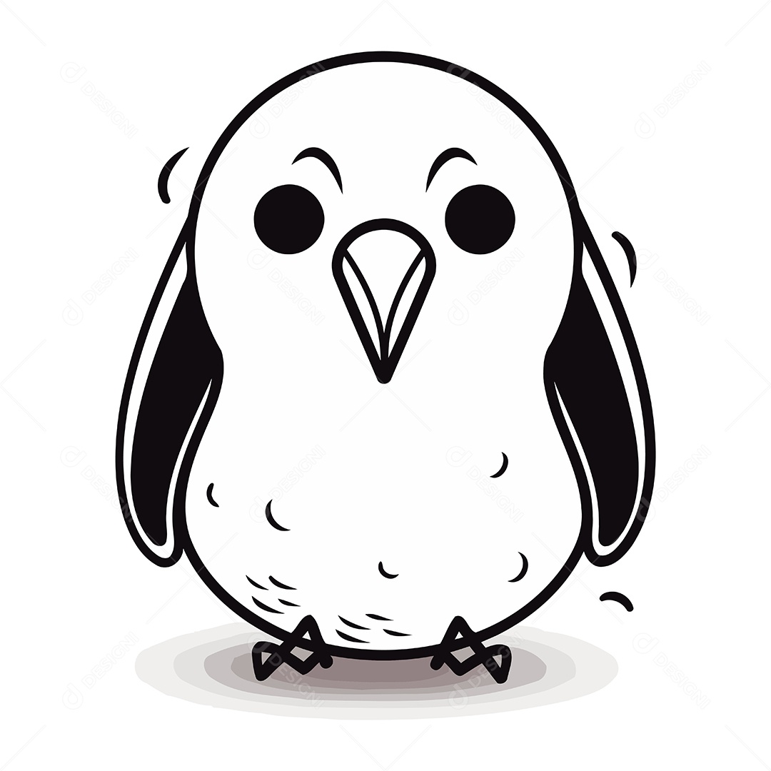 Pinguim Fofo de Desenho Animado Ilustração Vetor EPS