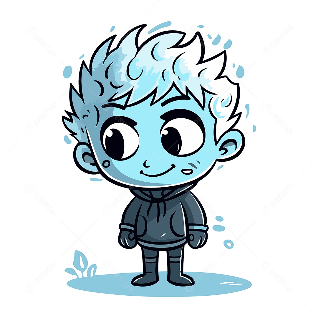 Menino Fofo de Desenho Animado Ilustração Vetor EPS