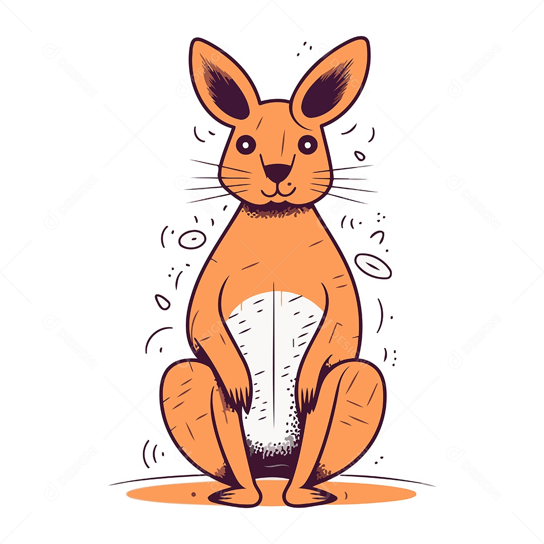 Canguru de Desenho Animado Ilustração Vetor EPS