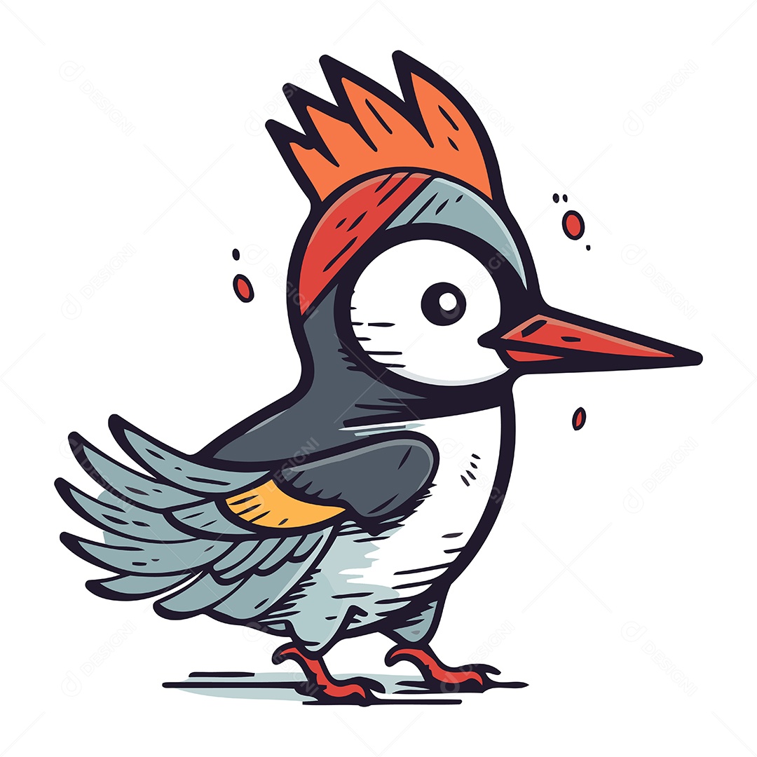 Pica Pau de Desenho Animado Ilustração Vetor EPS