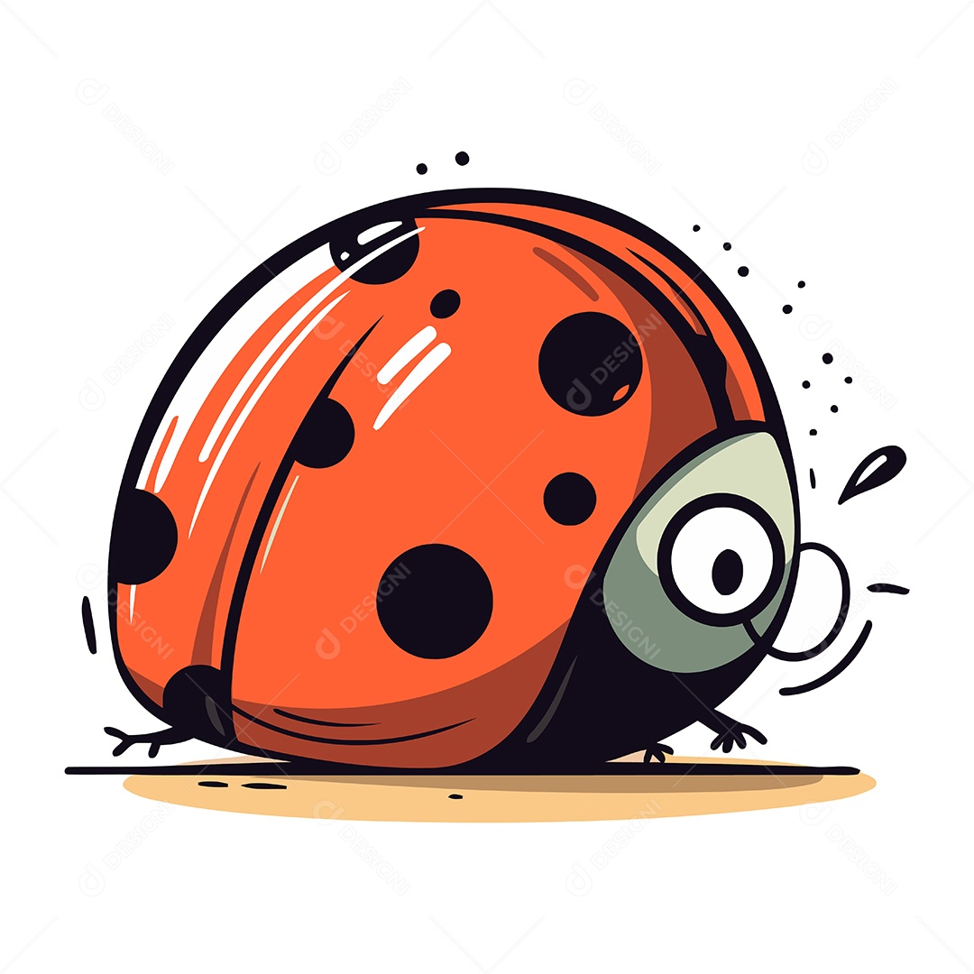 Joaninha de Desenho Animado Ilustração Vetor EPS