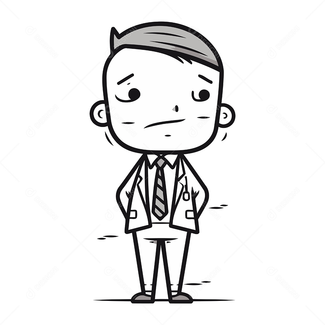 Médico de Desenho Animado Ilustração Vetor EPS