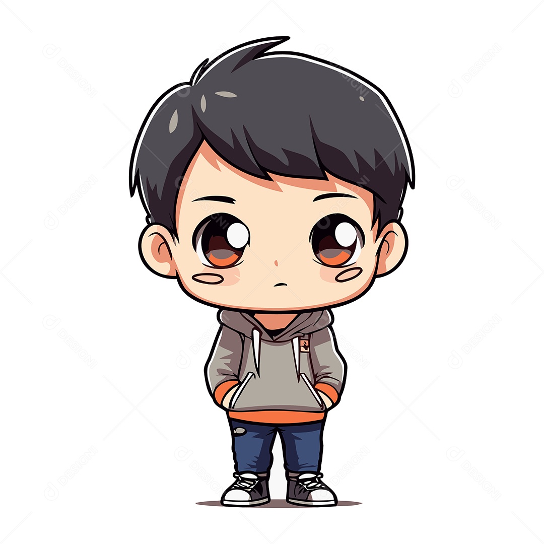 Garotinho Fofo de Desenho Animado Ilustração Vetor EPS