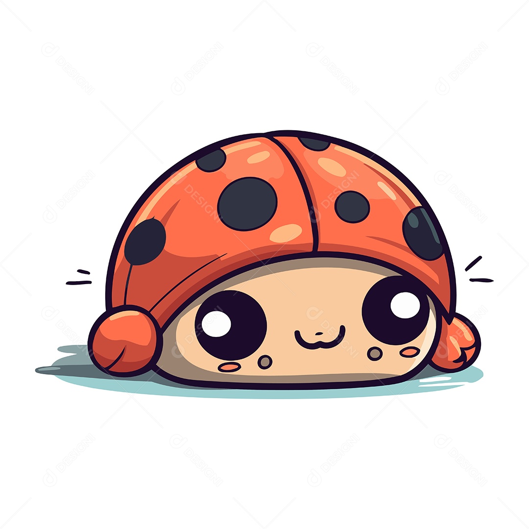 Joaninha de Desenho Animado Ilustração Vetor EPS