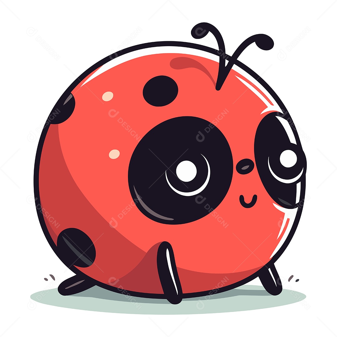 Joaninha de Desenho Animado Ilustração Vetor EPS