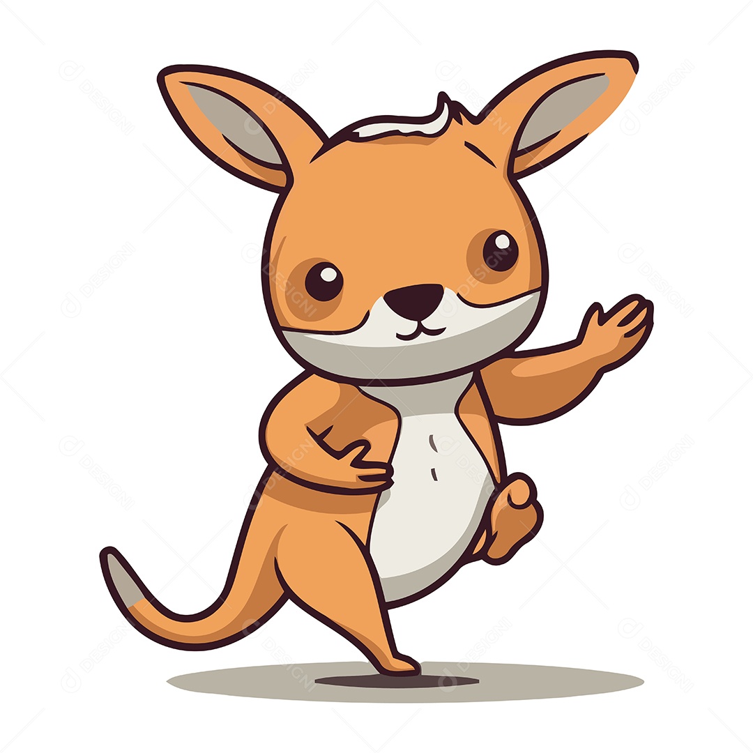 Canguru de Desenho Animado Ilustração Vetor EPS