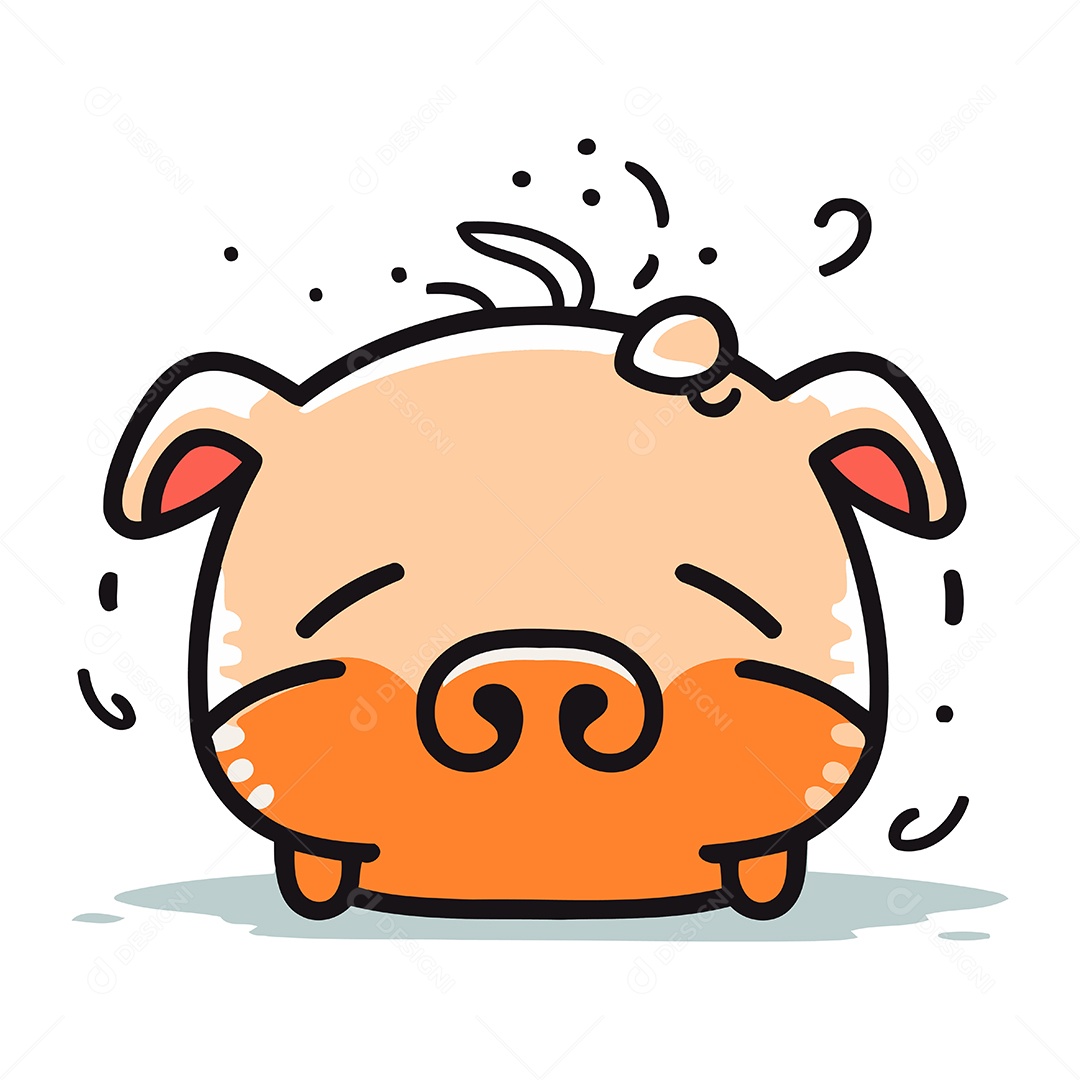 Porco de Desenho Animado Ilustração Vetor EPS