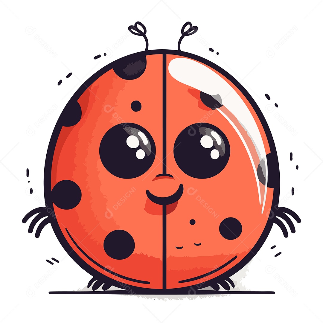 Joaninha de Desenho Animado Ilustração Vetor EPS