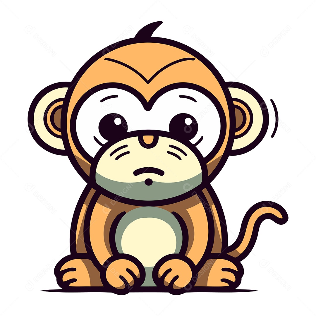 Macaco de Desenho Animado Ilustração Vetor EPS