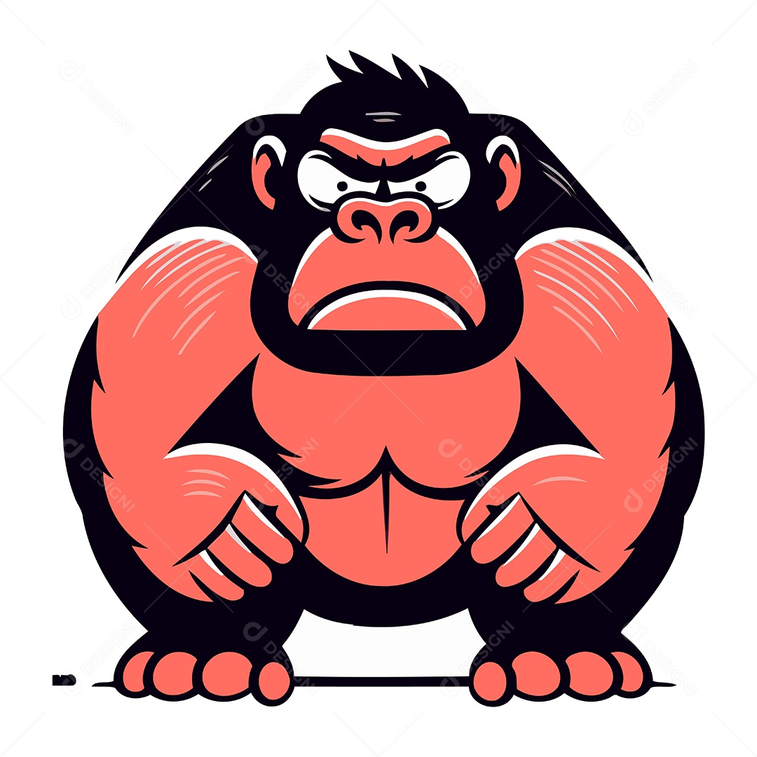 Gorila de Desenho Animado Ilustração Vetor EPS