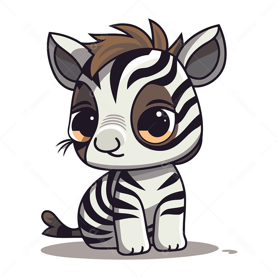 Zebra de Desenho Animado Ilustração Vetor EPS