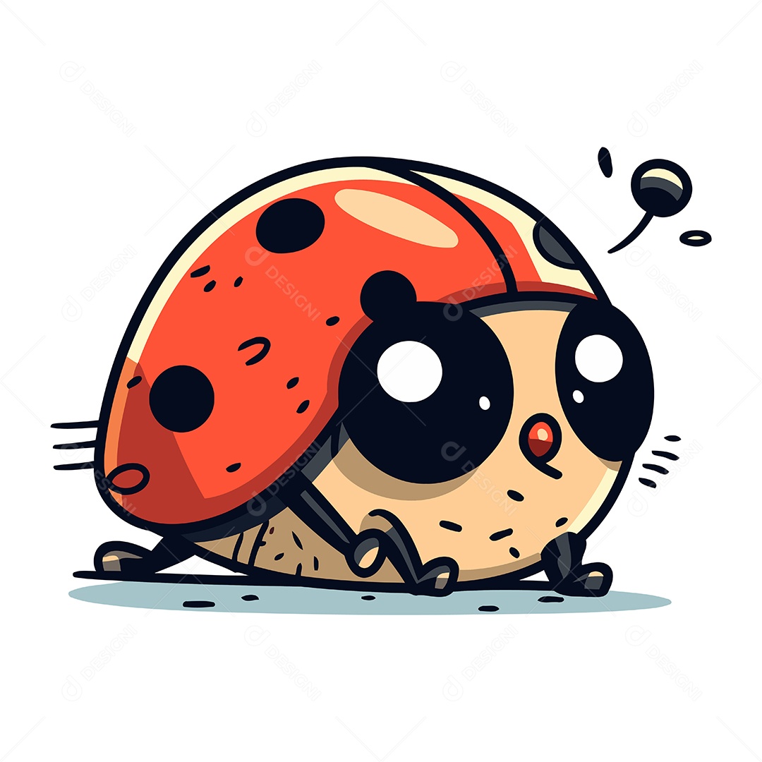 Joaninha de Desenho Animado Ilustração Vetor EPS