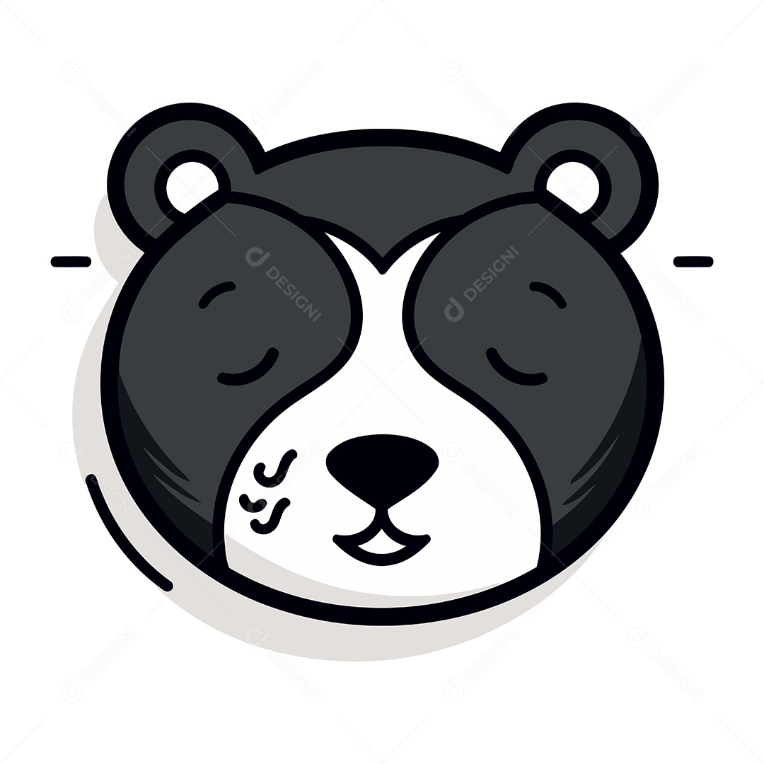 Rosto Fofo de Panda Desenho Animado Ilustração Vetor EPS