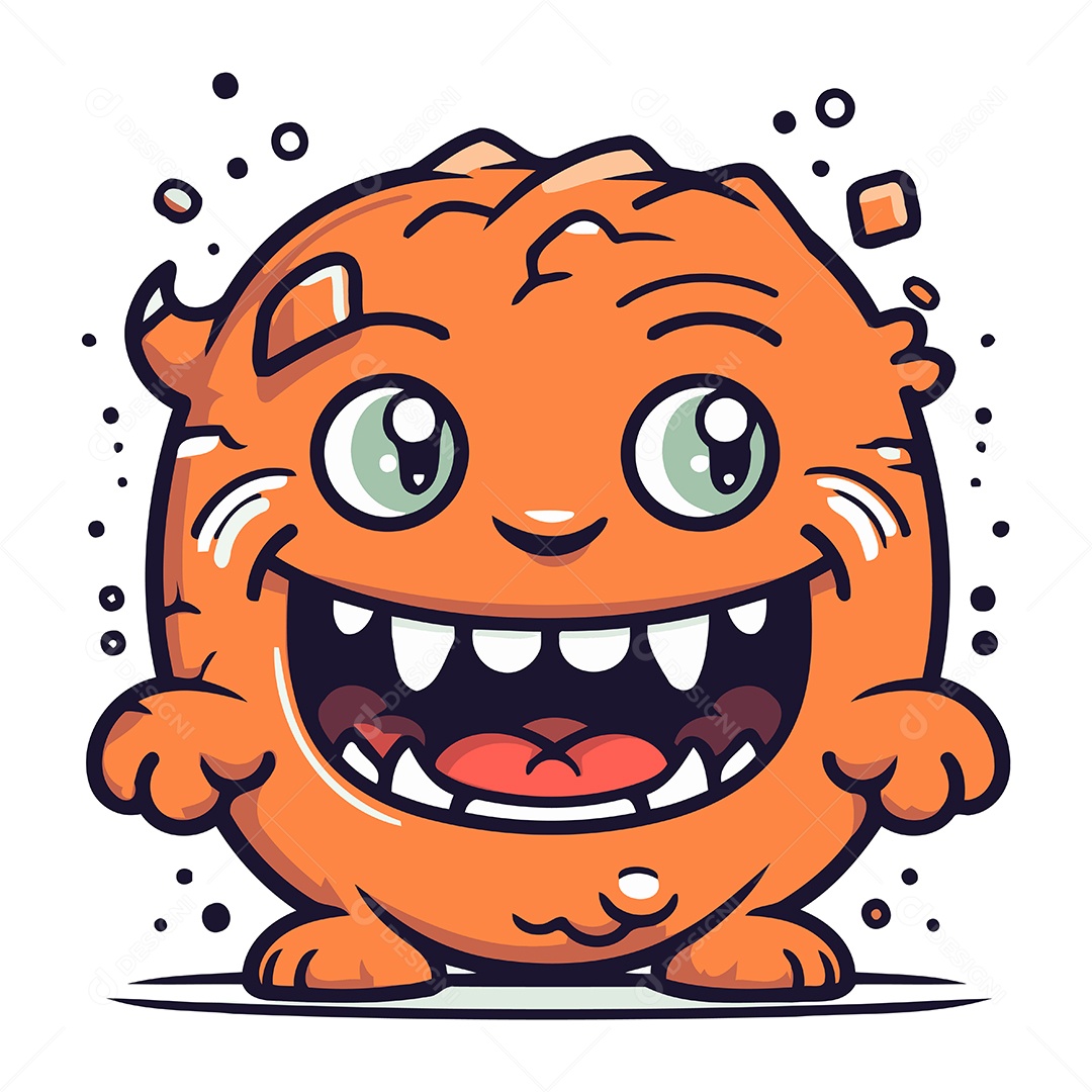 Monstro de Desenho Animado Ilustração Vetor EPS