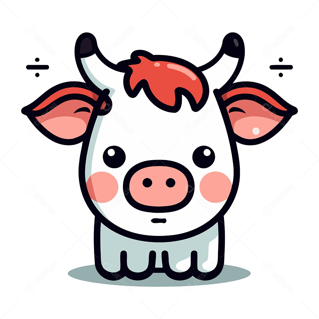 Vaca de Desenho Animado Ilustração Vetor EPS