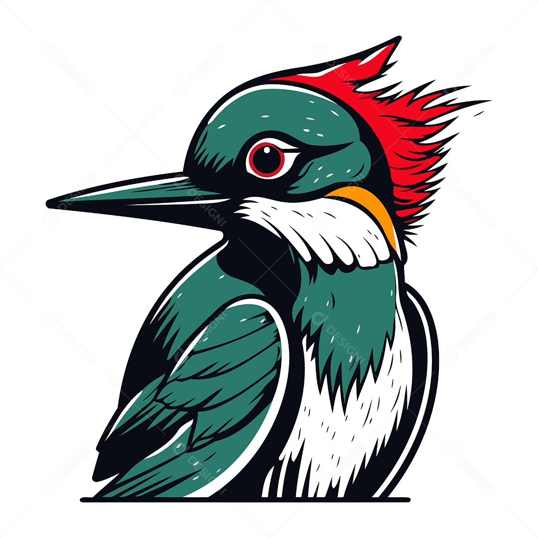 Pica Pau de Desenho Animado Ilustração Vetor EPS