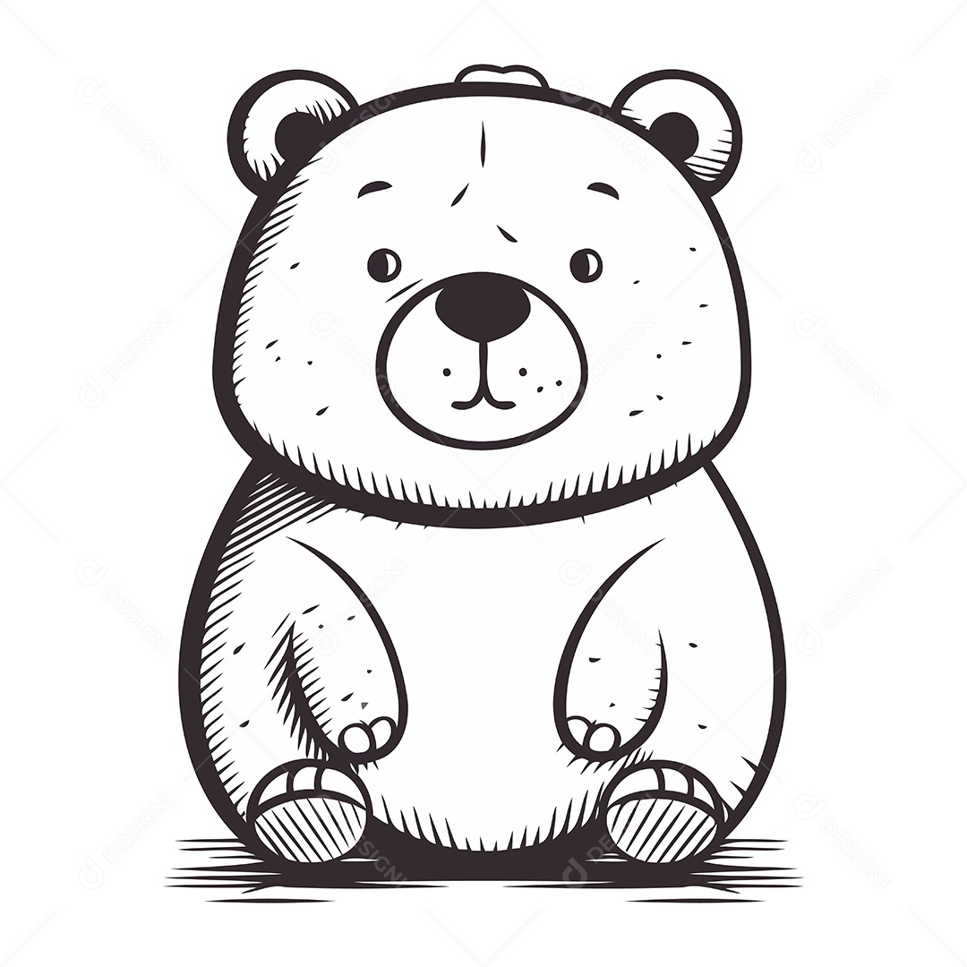 Urso Polar de Desenho Animado Ilustração Vetor EPS