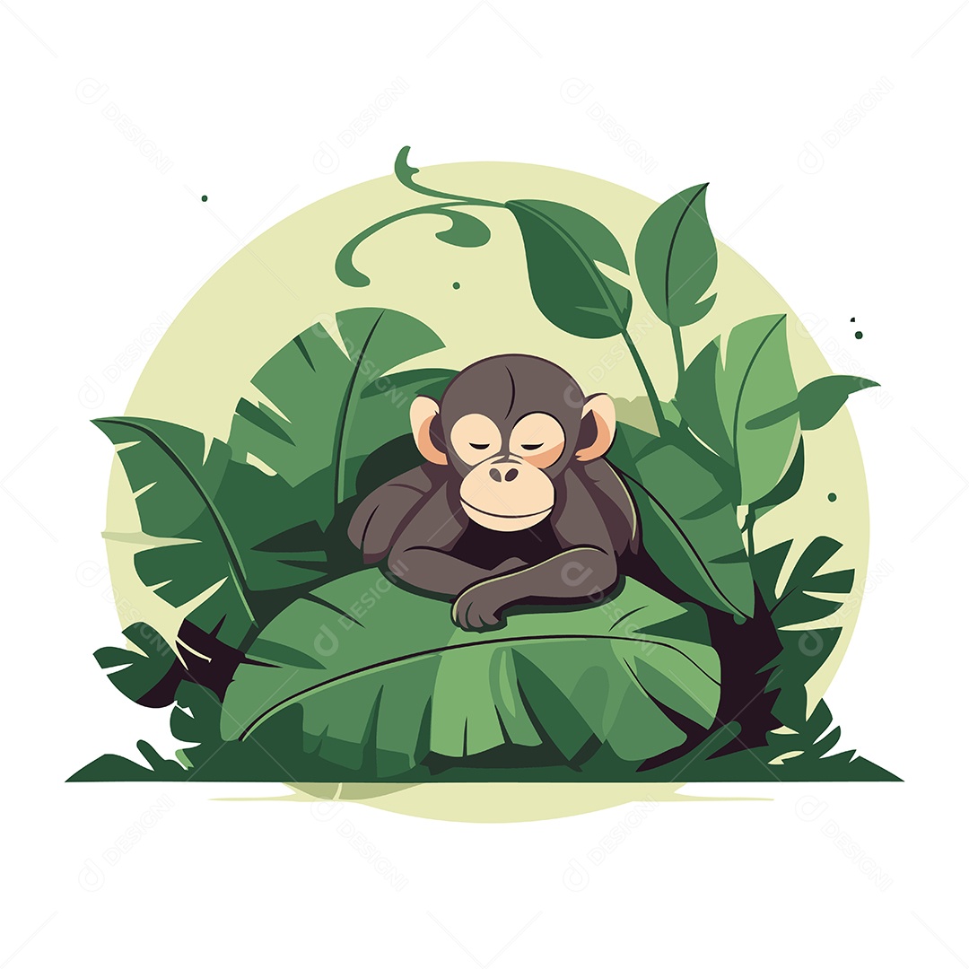 Macaco de Desenho Animado Ilustração Vetor EPS