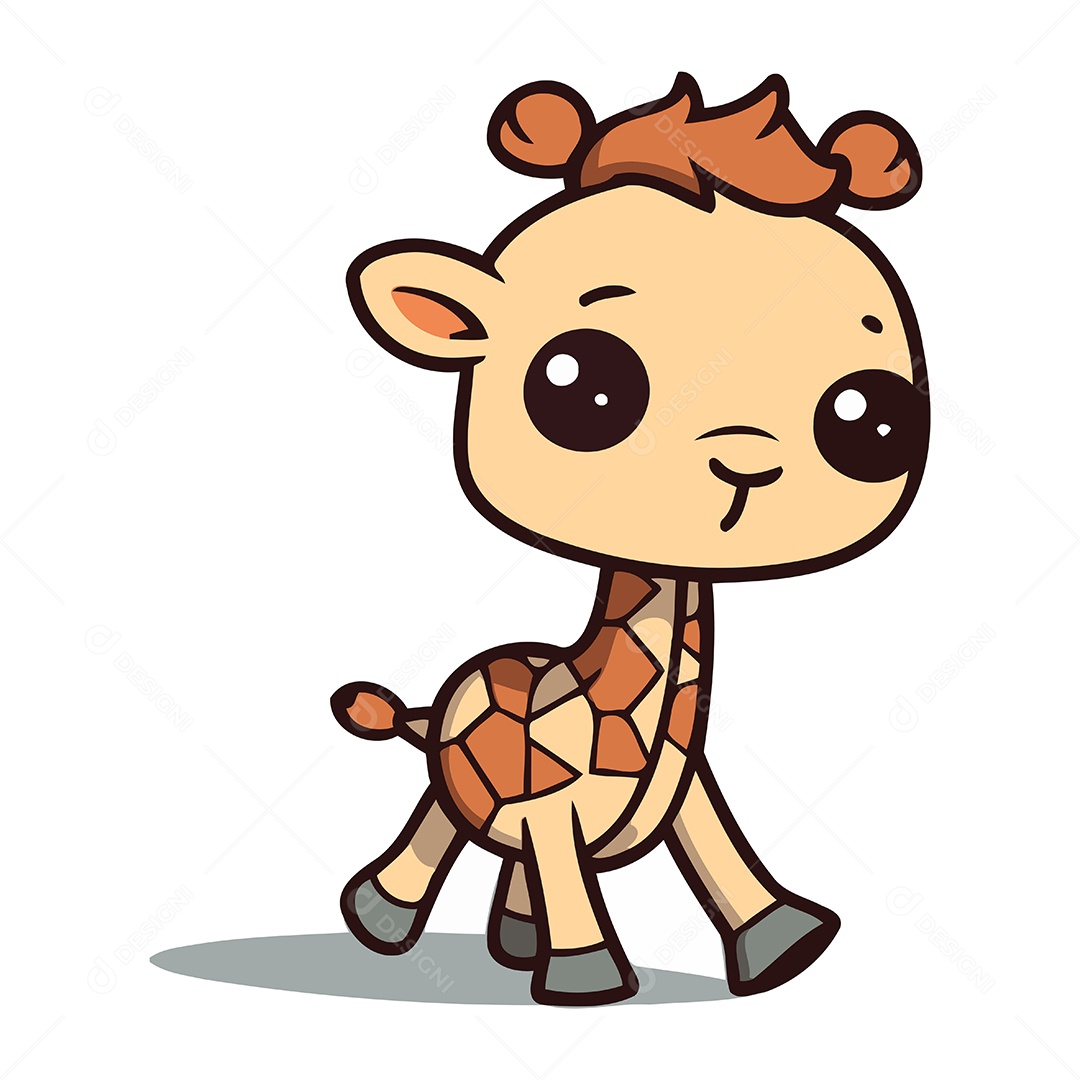 Girafa de Desenho Animado Ilustração Vetor EPS