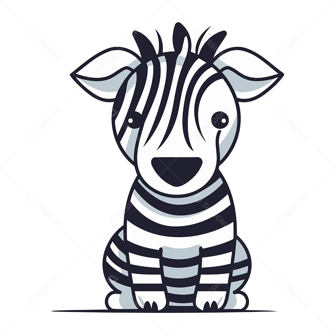 Zebra de Desenho Animado Ilustração Vetor EPS
