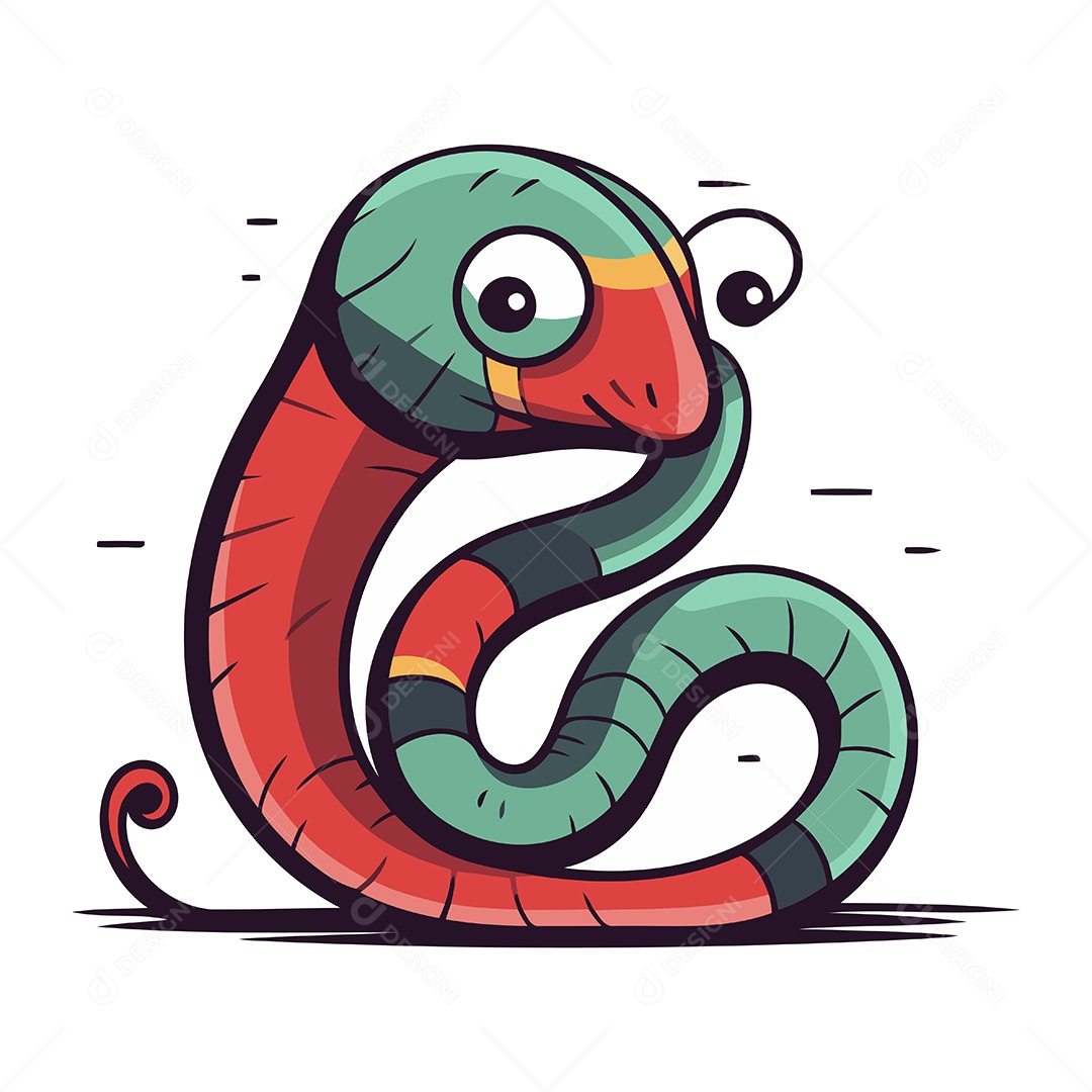 Cobra de Desenho Animado Ilustração Vetor EPS