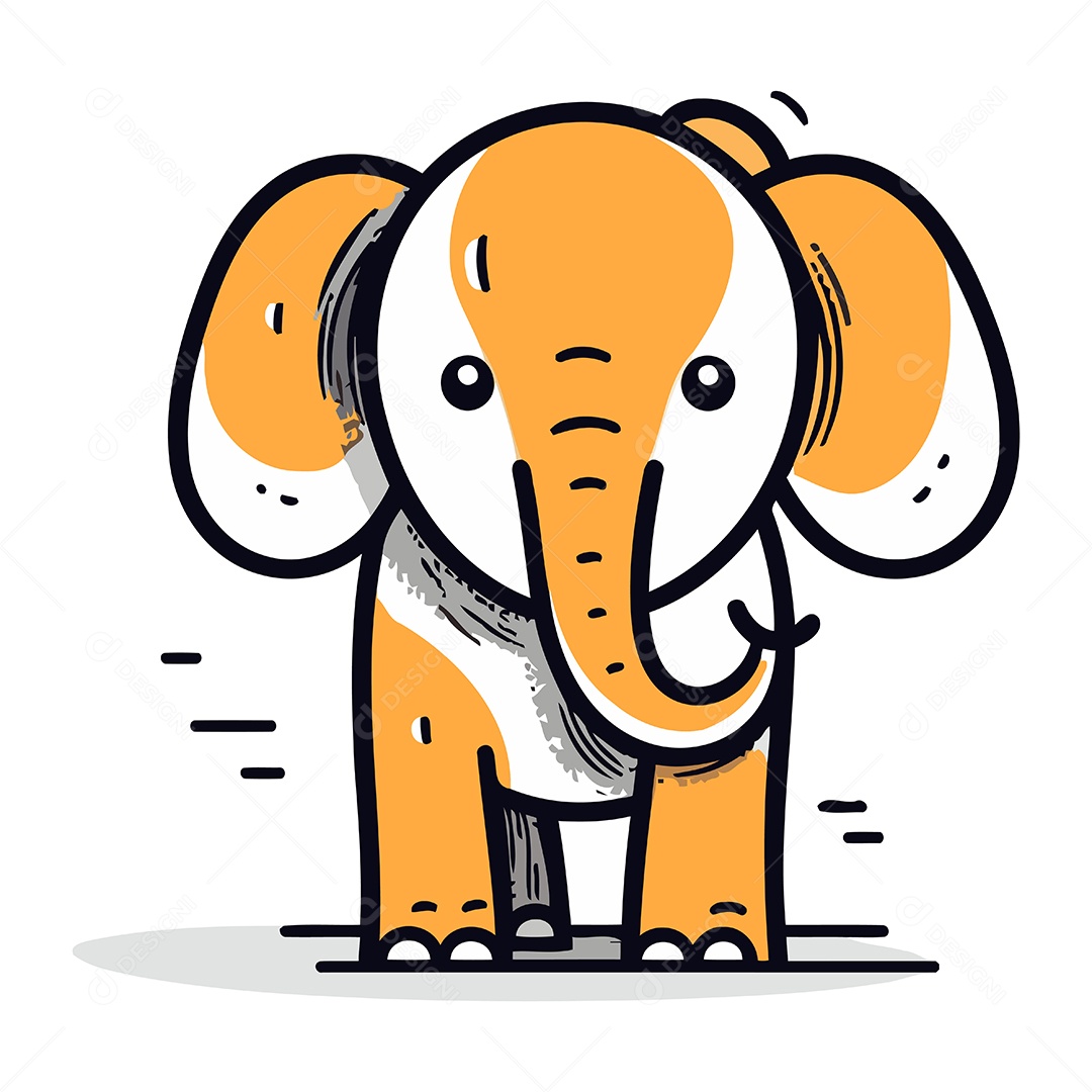 Elefante de Desenho Animado Ilustração Vetor EPS