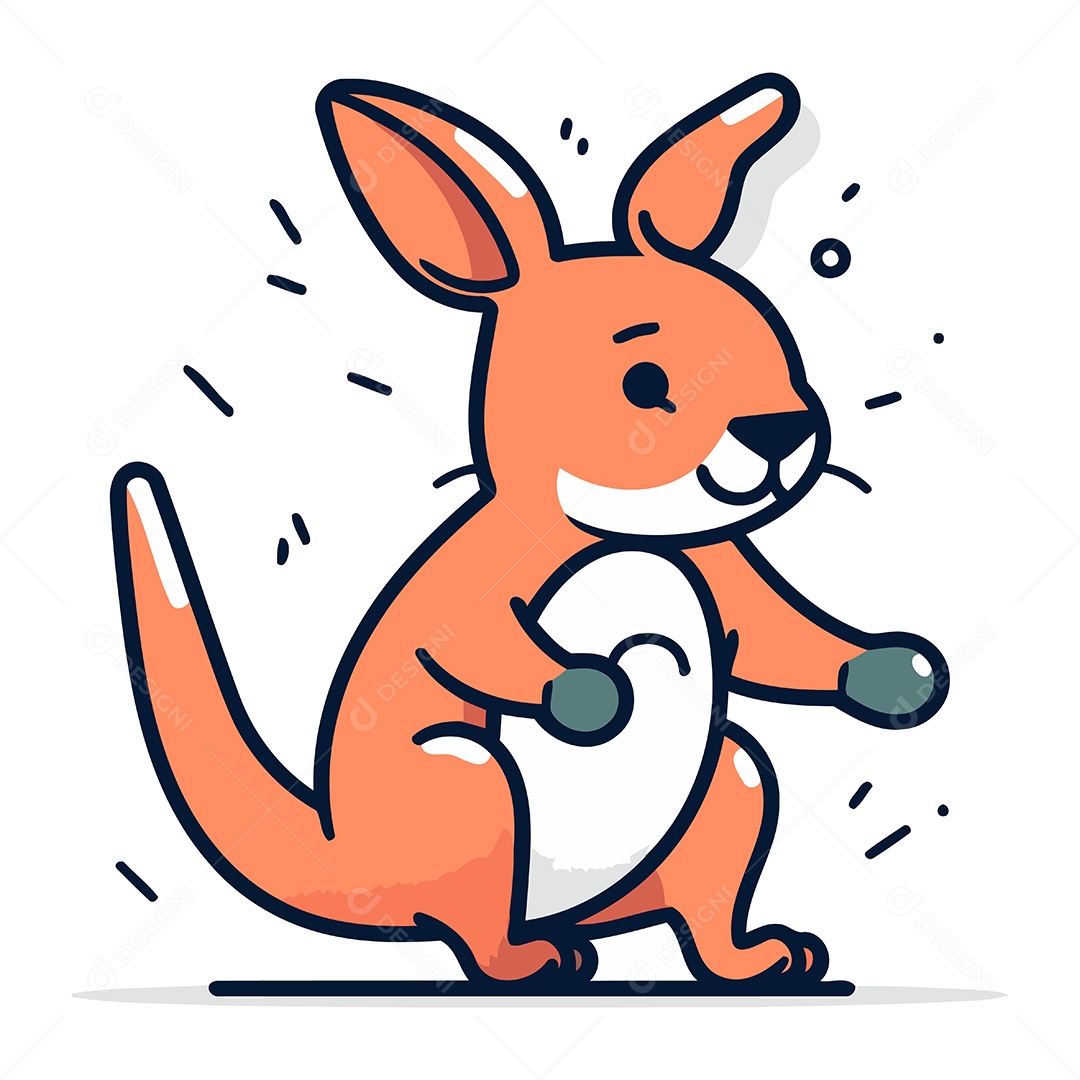 Canguru de Desenho Animado Ilustração Vetor EPS