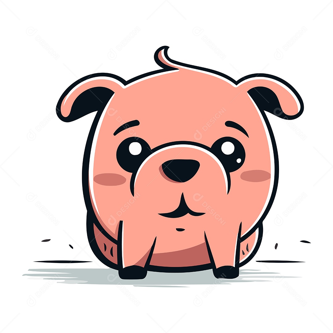 Porco de Desenho Animado Ilustração Vetor EPS